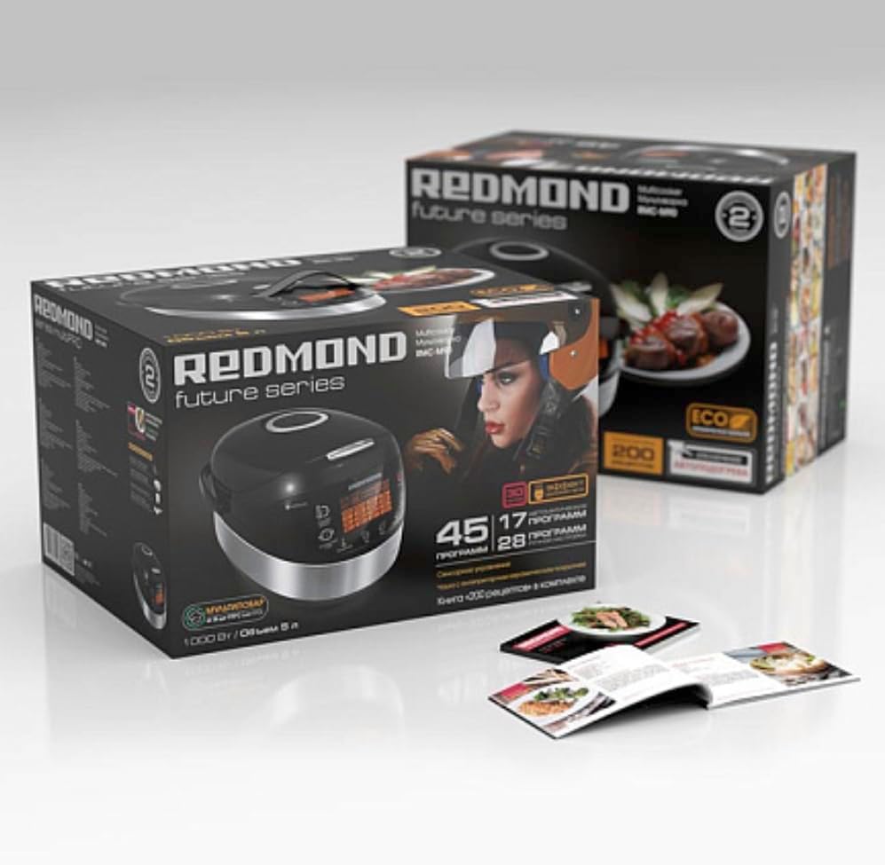 REDMOND RMC-90 RU | Multikocher mit russischem Menü | 5L Multicooker mit 45 Programmen, 3D-Heizsyste