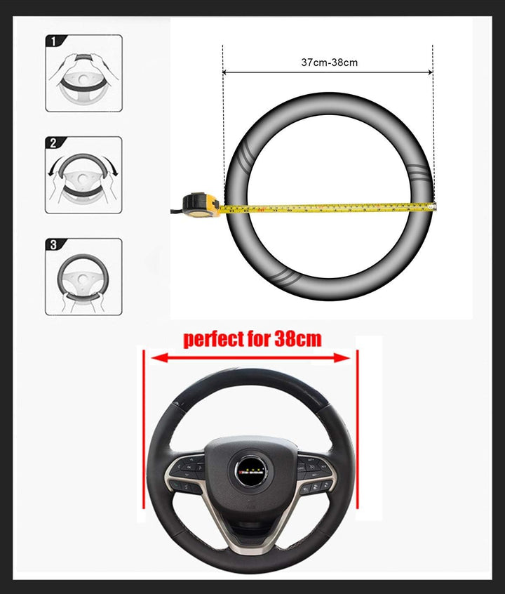 Riloer Universal Anti-Rutsch-Lenkradabdeckung, Leopard Print Protector Autoabdeckung für Auto, LKW,
