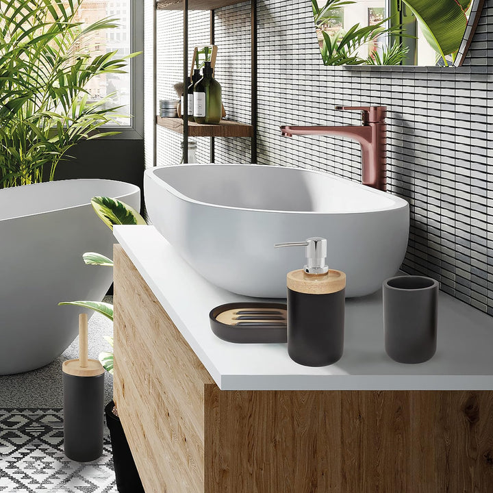 SEPIO - Tokyo Black Klobürste | Toilettenbürste | WC Bürste | Badezimmer Deko | Schwarz | Bad | | Zu