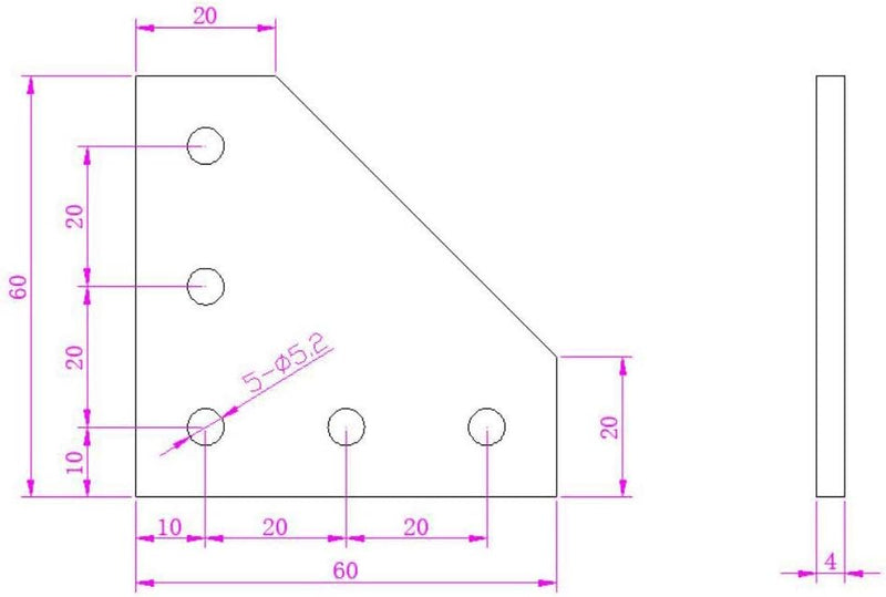 Zeberoxyz 10 STÜCKE/Kit Schwarz L-Form-Eckwinkelplatte mit 50 STÜCKE Schrauben+50 STÜCKE T-Muttern,