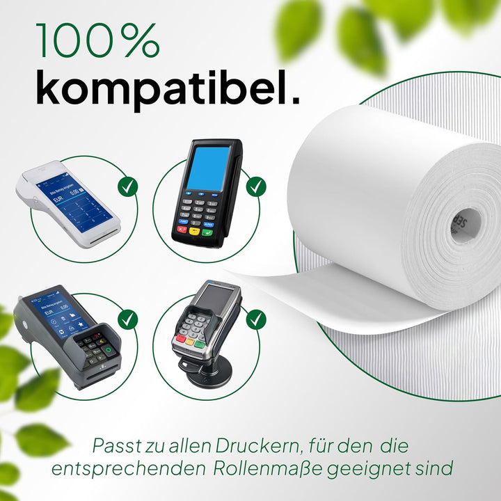 coreless - 20x EC-Thermorollen à 57mm x 36mm x 12mm - EC-Rolle mit Sepa Aufrdruck - kernlose Kassenr