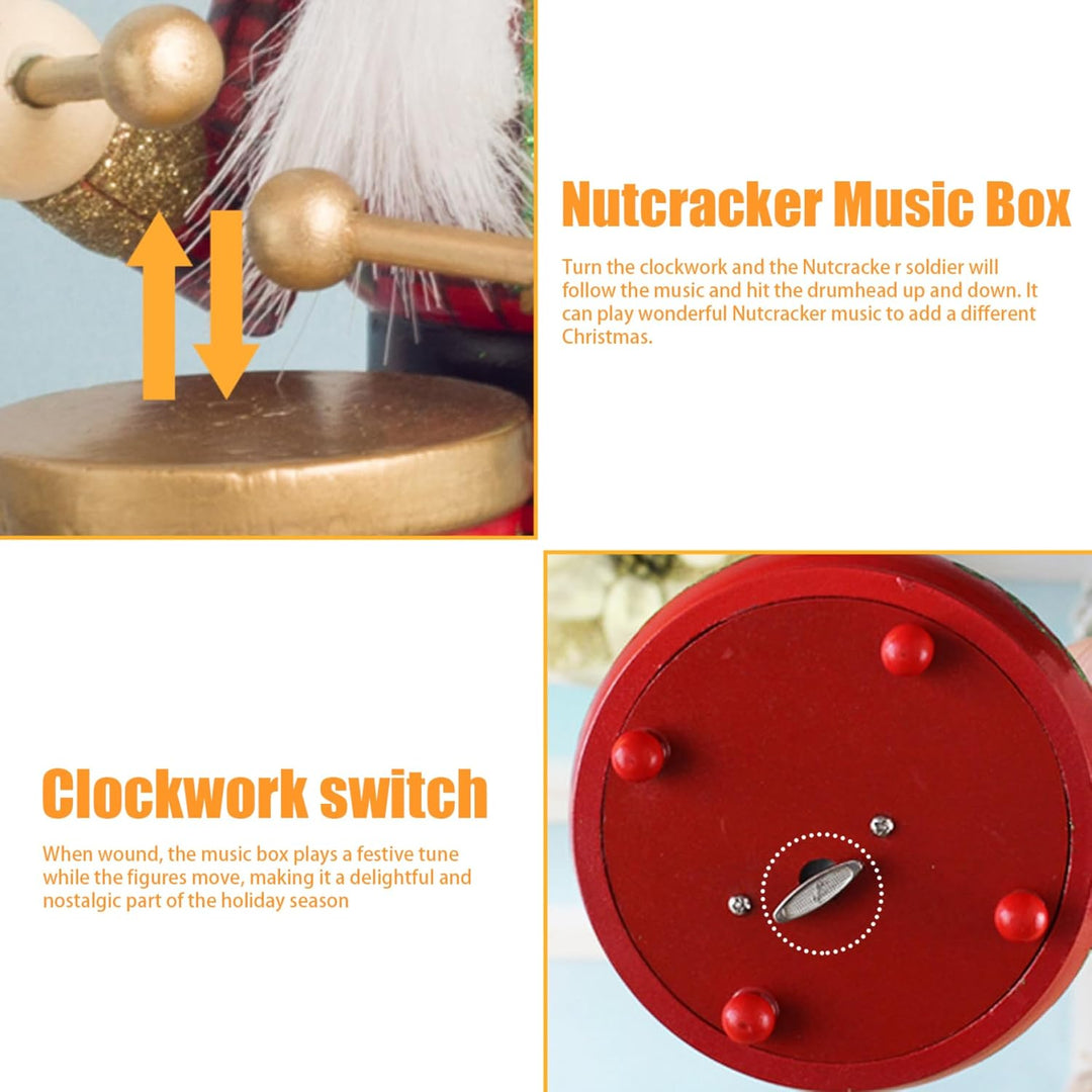 Nussknacker-spieluhr Holz-nussknacker Weihnachtsdekoration Niedliche Uhrwerk-nussknacker-Figuren Mit