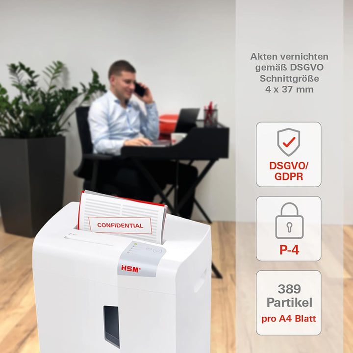 HSM shredstar X15 Aktenvernichter, Sicherheitsstufe P-4, 15 Blatt (Partikelschnitt) mit CD-Schredder