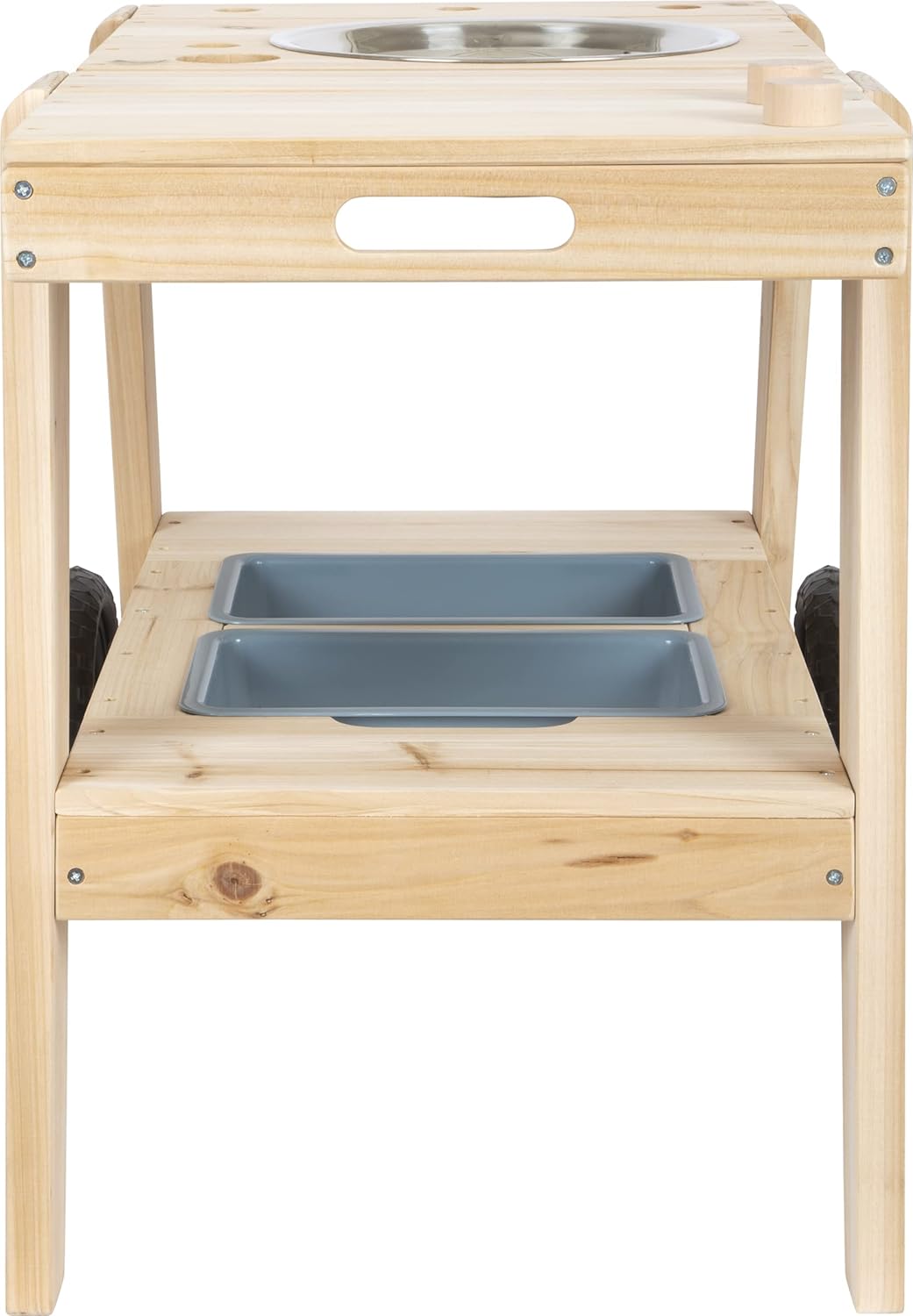 Small Foot Matschküche kompakt aus Holz, praktische Outdoorküche in kompakter Grösse mit Rädern, ab