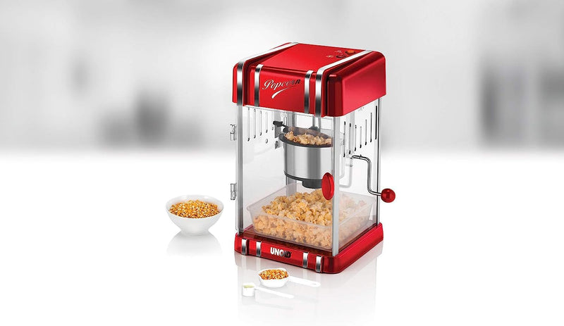 UNOLD 48535 POPCORNMAKER Retro, 300 W, Antihaftbeschichteter Edelstahl-Topf, Popcorn wie im Kino, In