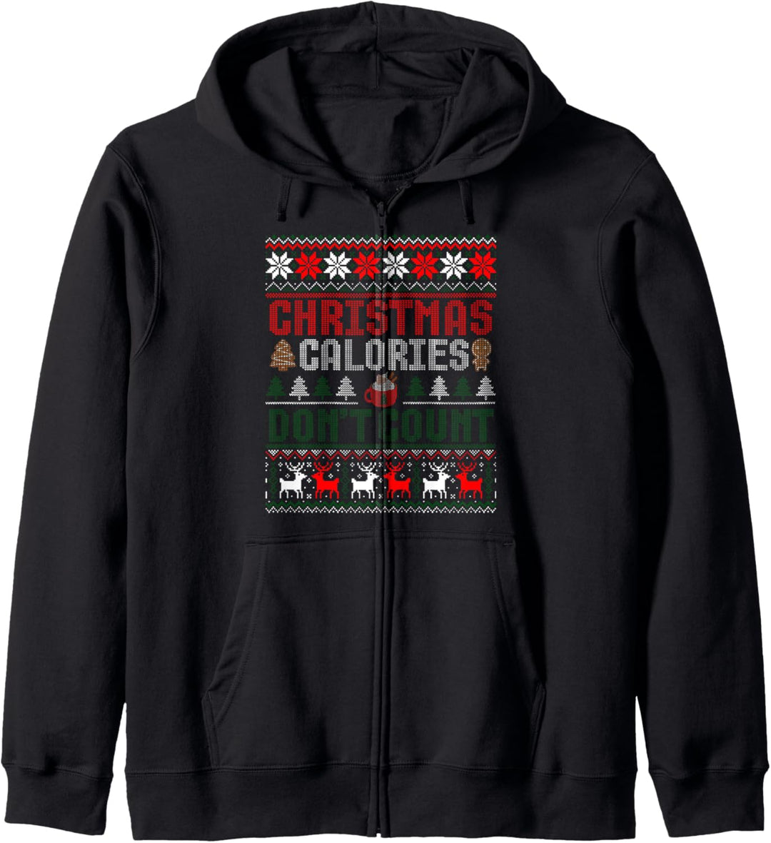 Lustiger Weihnachts-Pullover mit Kalorien "Don't Count Ugly Kapuzenjacke