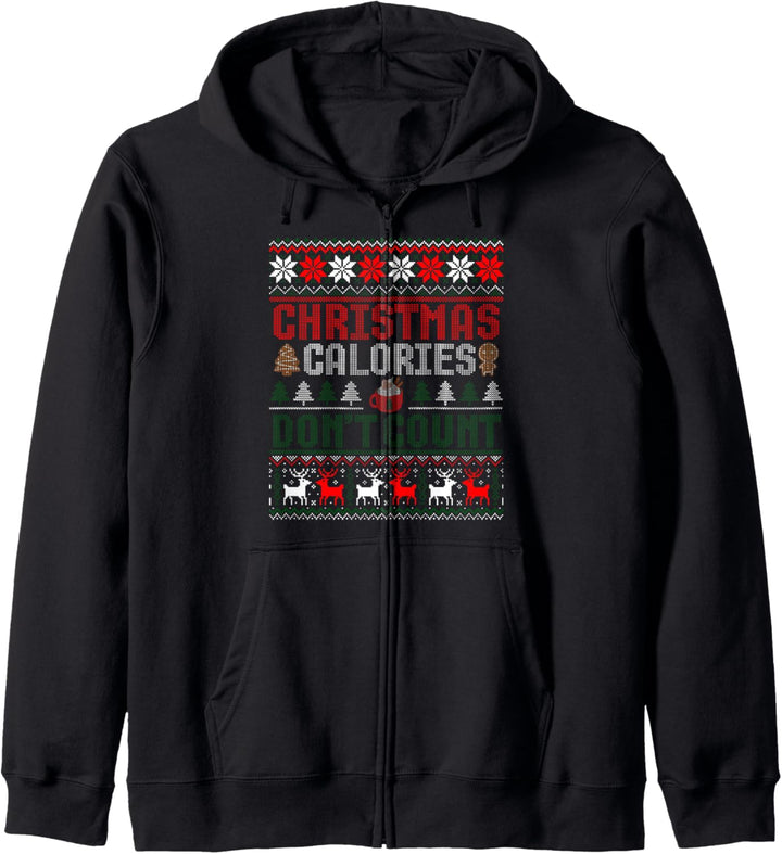 Lustiger Weihnachts-Pullover mit Kalorien "Don't Count Ugly Kapuzenjacke
