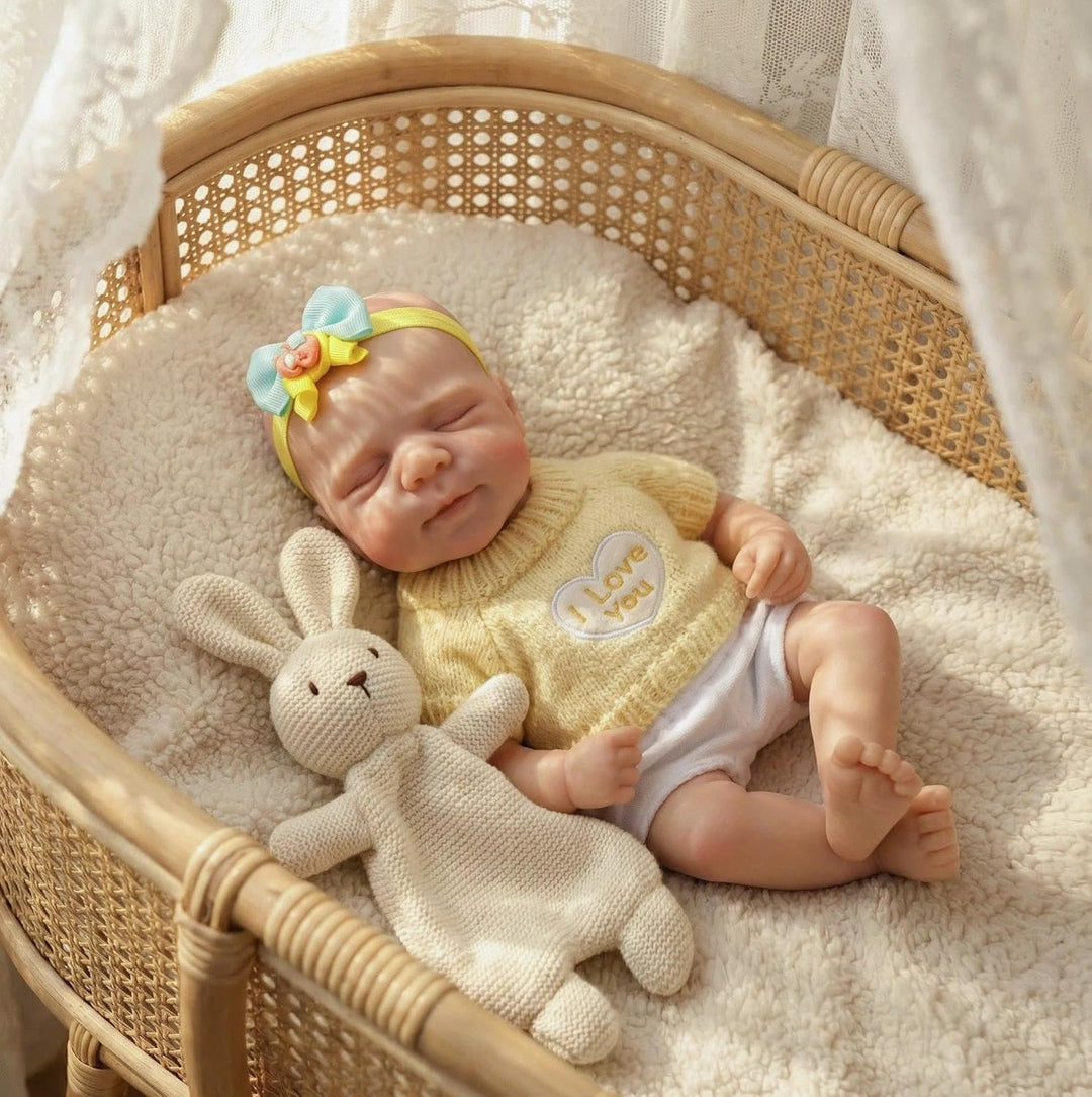 Zero pam Echt Silikon Reborn Baby Vollsilikon Lebensecht-30CM Reborn Baby Mädchen, Reborn Puppen Leb