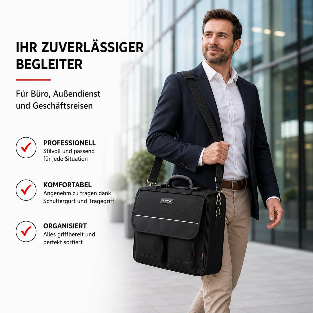 Lightpak Koffer Lightpak 46008 - The Flight Pilotenkoffer, aus Polyester, Schwarz 45 x 34 x 20 cm, 1