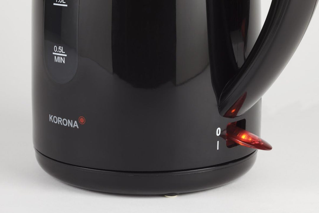 Korona 20130 Wasserkocher mit 1,7 Liter Fassungsvermögen in schwarz - Leistungsstarker Kocher mit ei