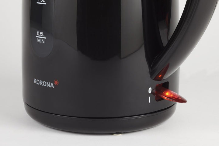 Korona 20130 Wasserkocher mit 1,7 Liter Fassungsvermögen in schwarz - Leistungsstarker Kocher mit ei
