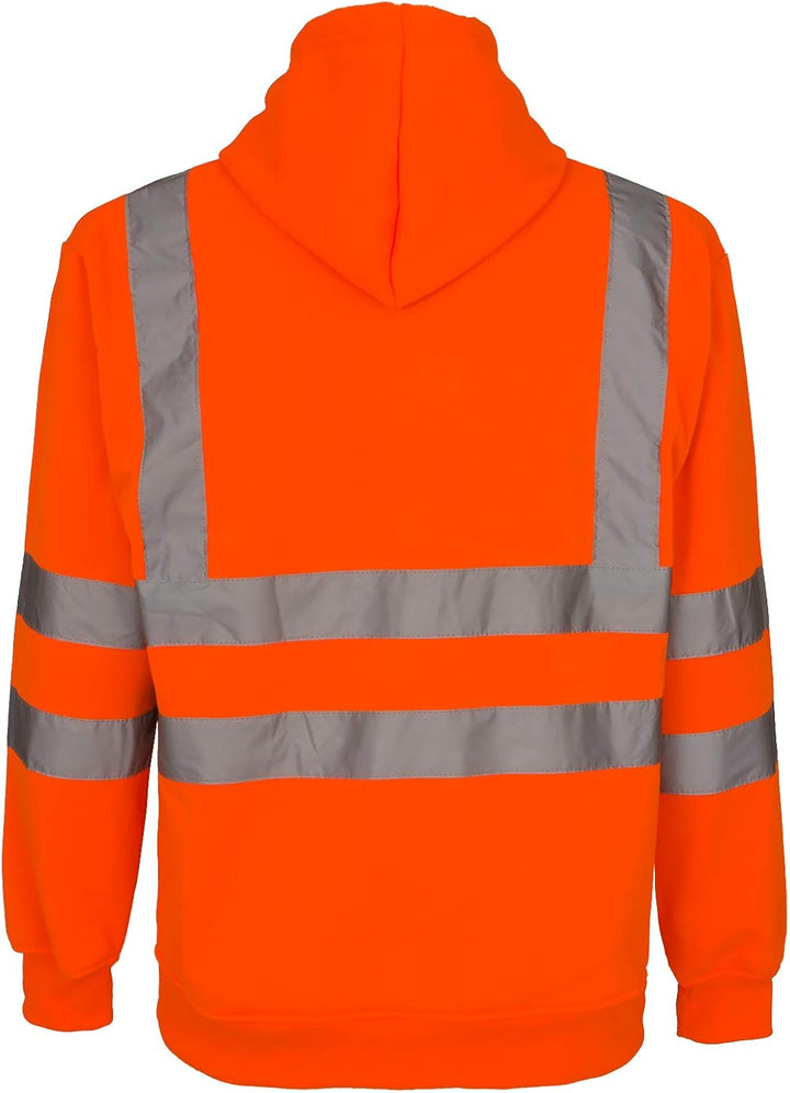 URG Pullover Warnschutzpullover Pulli Warnschutz Sweatshirt Orange Kaputze (Merk-P) XL Orange, XL Or