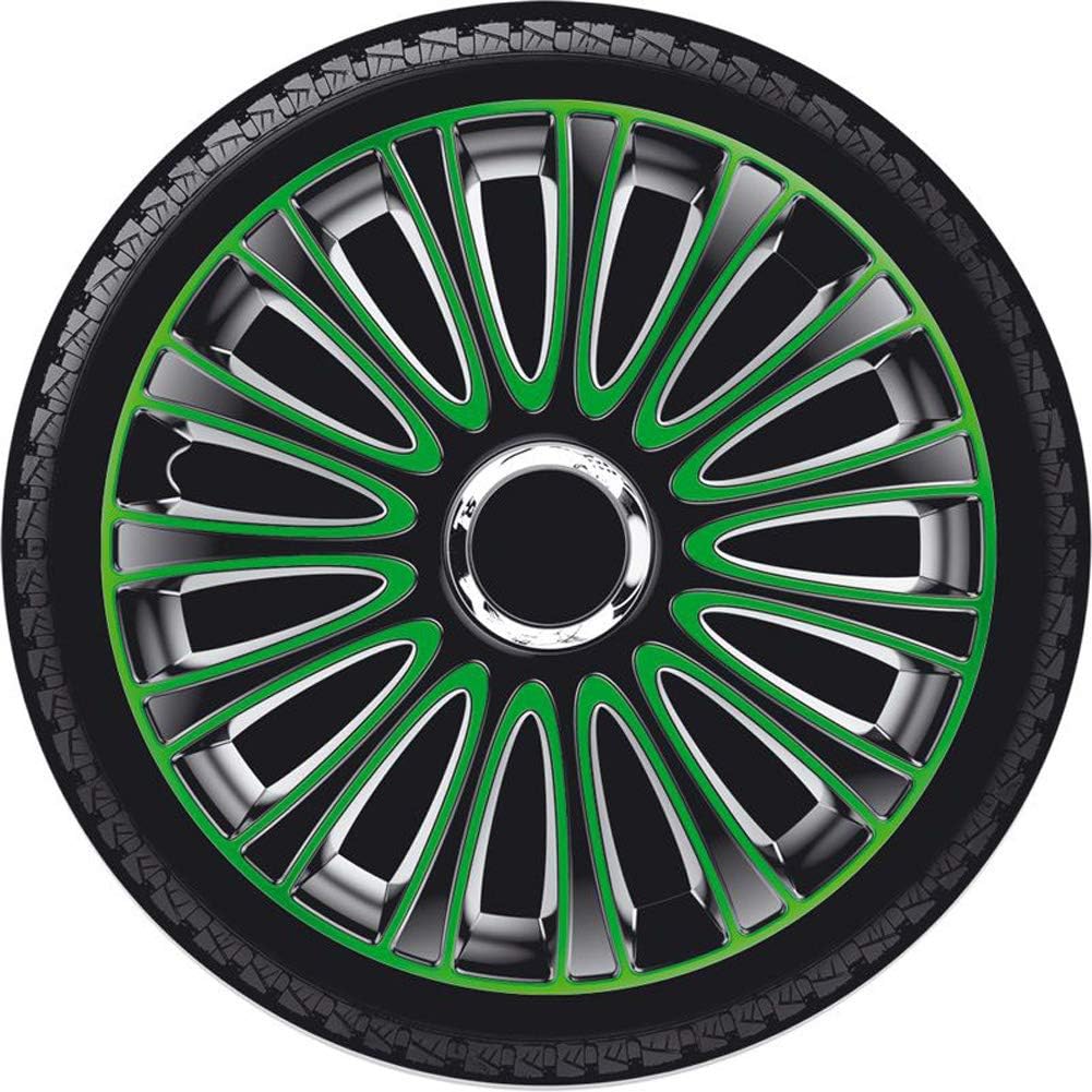 AUTO-STYLE Satz Radzierblenden LeMans 15-Zoll Schwarz/Grün LeMans Schwarz/Grün 15-Zoll, LeMans Schwa