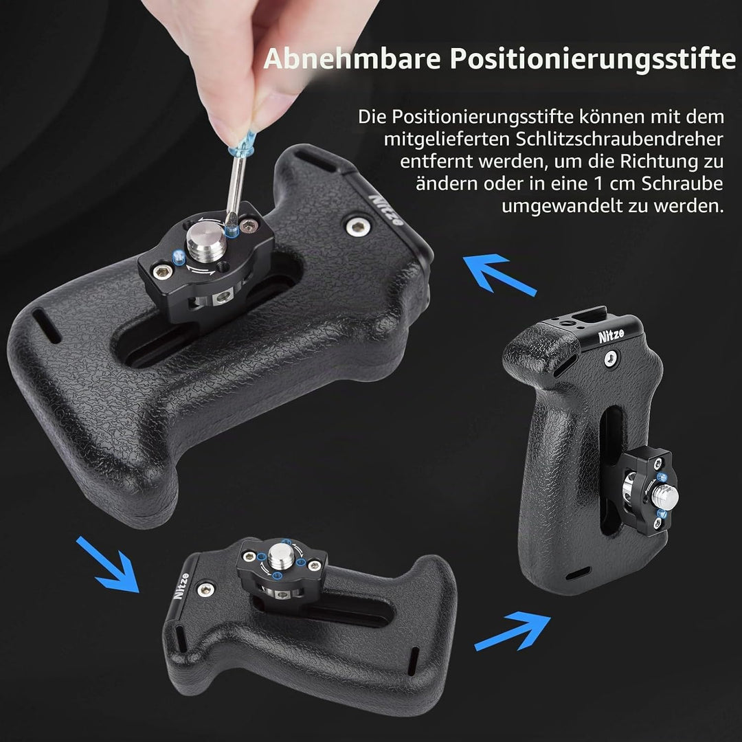 Nitze ARRI Locating Side Handle with 3/8" ARRI Locating Pins for Camera Cage, Direction and Position