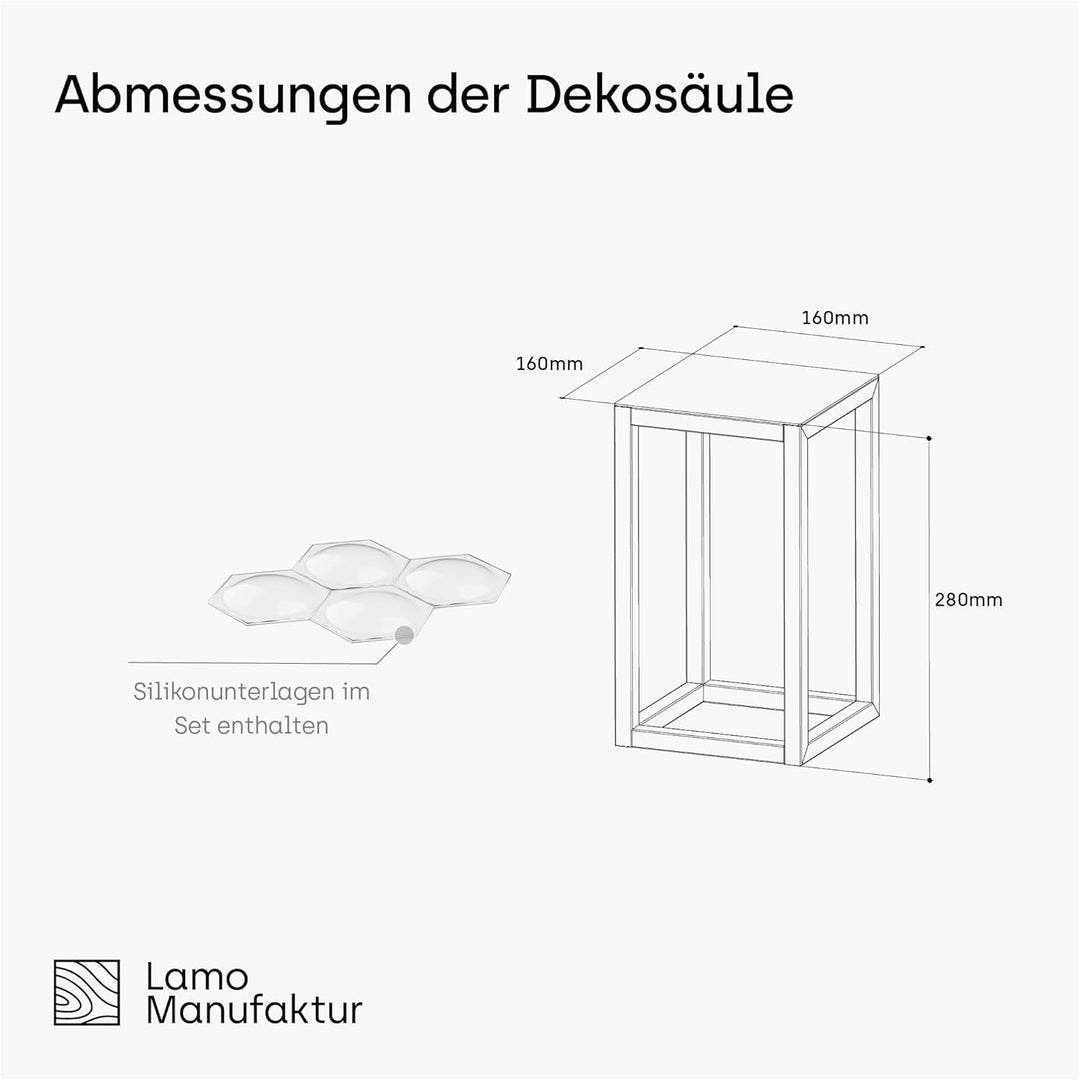 LAMO Manufaktur Blumenständer Weiss aus Metall 28 cm | Pflanzensäule für Innenräume - Wohnzimmer, Sc