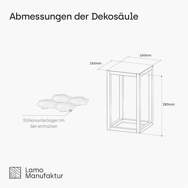 LAMO Manufaktur Blumenständer Weiss aus Metall 28 cm | Pflanzensäule für Innenräume - Wohnzimmer, Sc