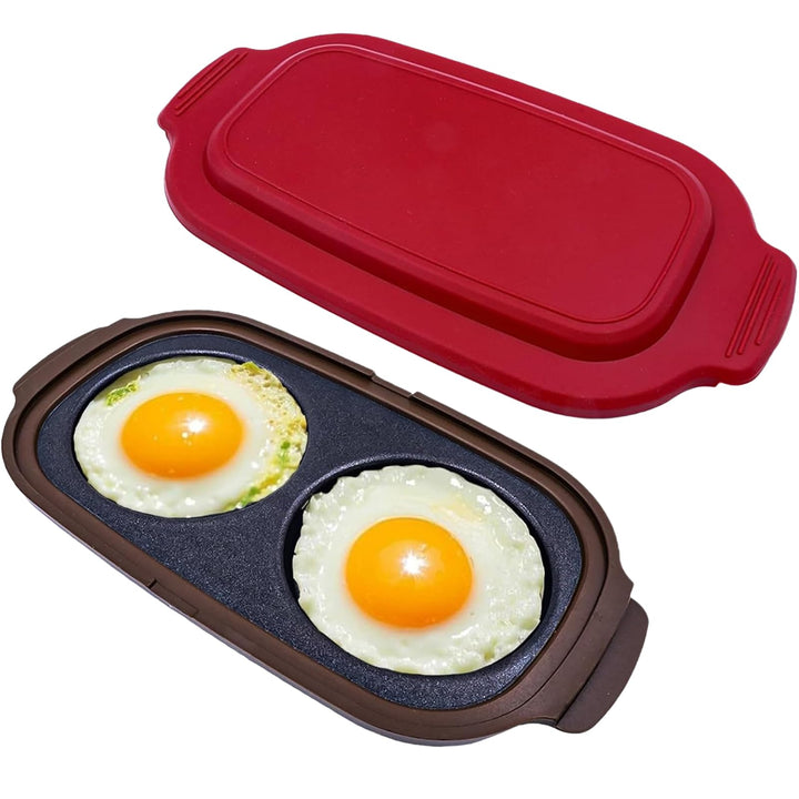 Eierkocher, Rot Multifunktionaler Eierkocher für Mikrowelle, Kocher & Wilderer für Frühstücksbrötche