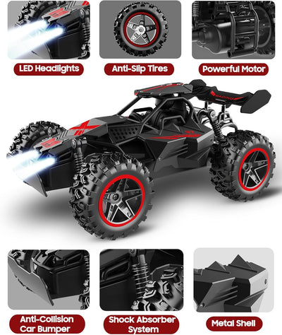 SZJJX Ferngesteuertes Auto ab 3 4 5 6 7 8+ Jahre,2.4Ghz RC Auto Spielzeug mit LED Blinken,Alloy Gehä