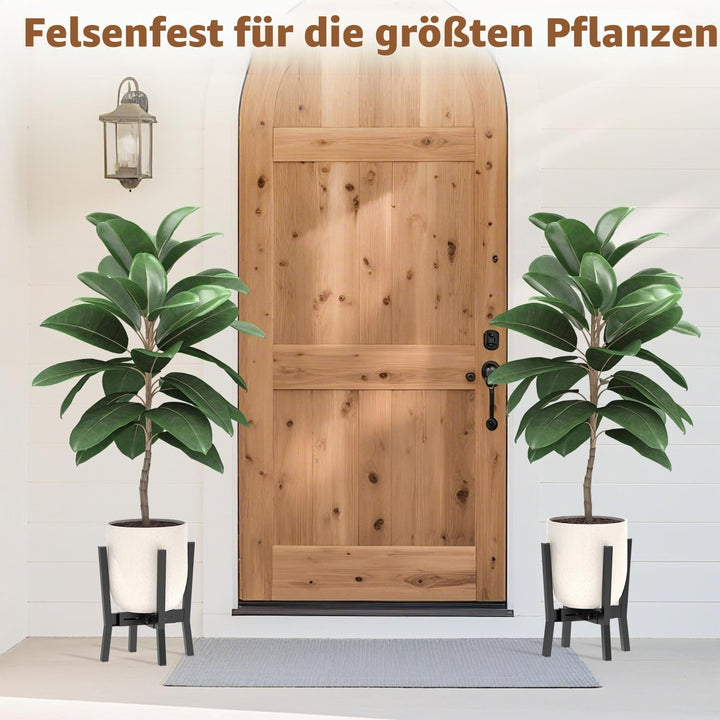 VASZOLA Schwarzer verstellbarer Pflanzenständer für einzelne grosse Pflanzgefässe im Innen und Ausse