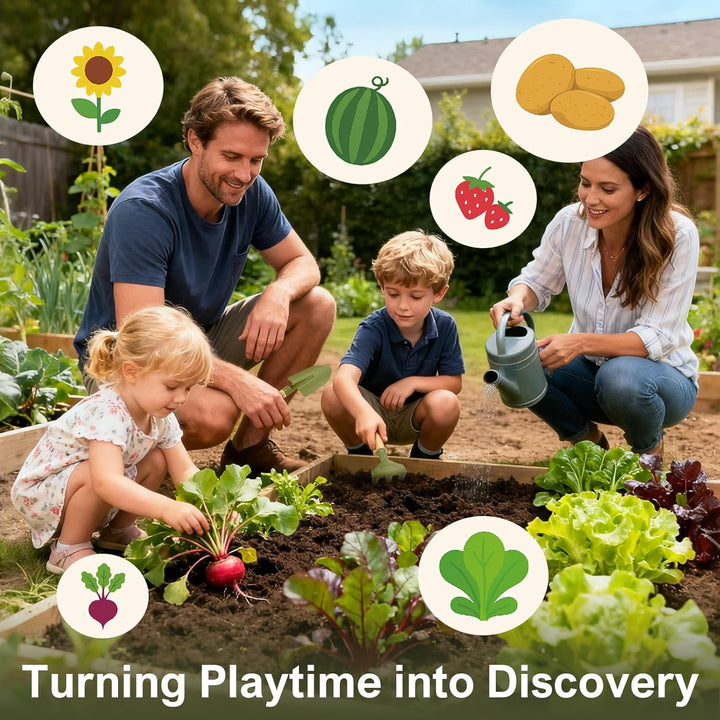 Dreamon Kinderschubkarre Garten Set mit Werkzeugen & Insekten-Entdecker Set – 17 PCS Entdecker- Schu