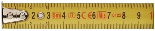 Taschenrollbandmass Länge 5m Breite 19mm gelb mit Stopptaste Genauigkeitsklasse II