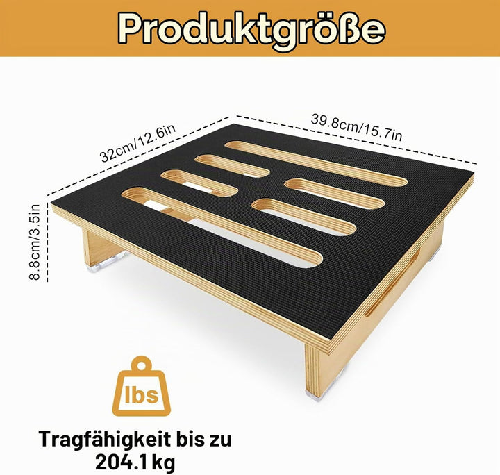 Tritthocker Tritt Holz - Wohnwagen Trittstufe Wohnmobil bis 200 kg Belastbar - 40x32x10cm Fussbank E
