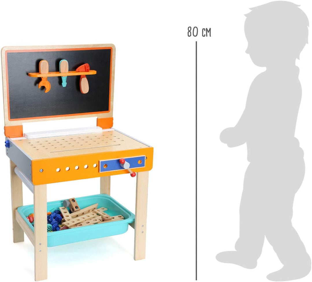 small foot 10603 Werkbank und Maltisch als 2-in 1 Spielzeug aus Holz