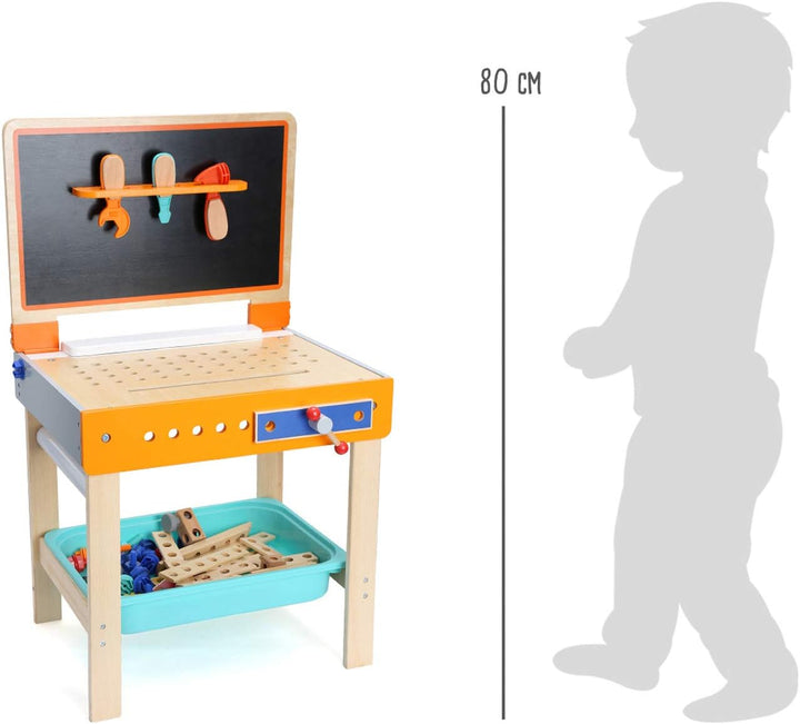 small foot 10603 Werkbank und Maltisch als 2-in 1 Spielzeug aus Holz