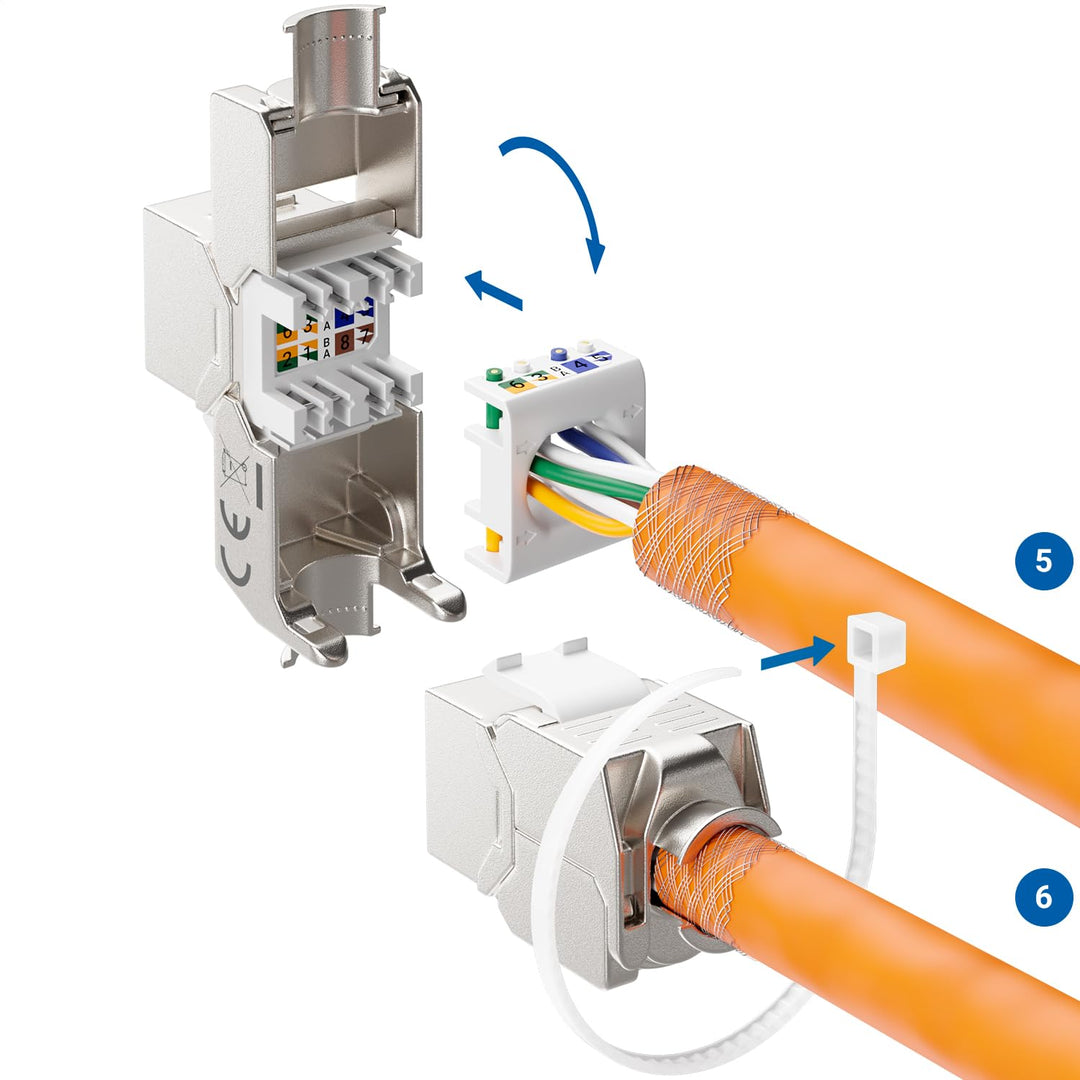 deleyCON 16 Port CAT7 Patchpanel SET Patchfeld Verteilerfeld Modular 1 HE 19" Zoll Rackeinbau + 16x