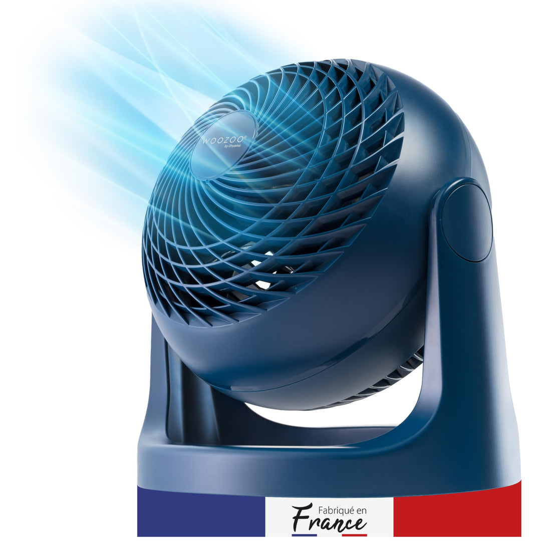 Iris Ohyama Woozoo, 23m², Ventilator, Blau, 3 Geschwindigkeiten, leise, Table Fan, Tischventilator,