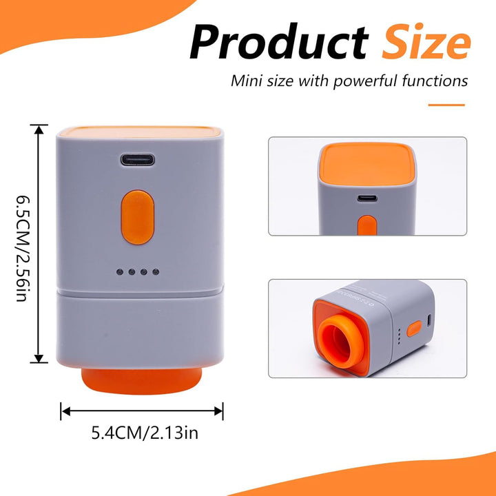 Kabellose tragbare Vakuumpumpe für Vakuumbeutel – 4500 PA Saugkraft, 25W, 1800mAh Akku, USB-C Ladung