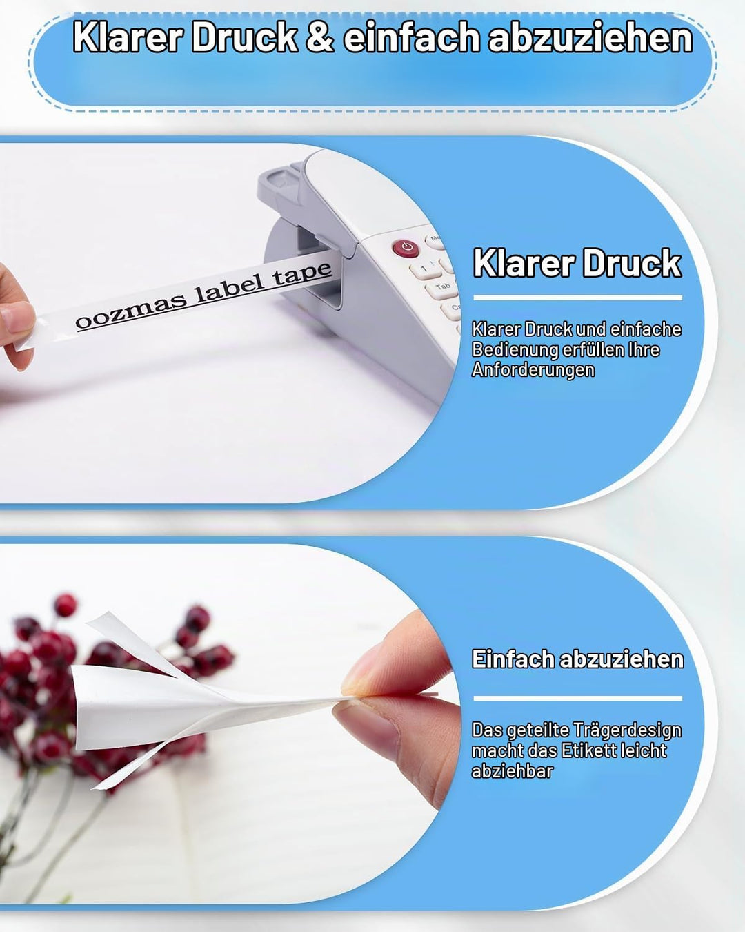 Oozmas TZe231 12mm 0.47 Laminated White Schriftband Kompatibel mit Brother P-Touch Bänder, TZe-231 K