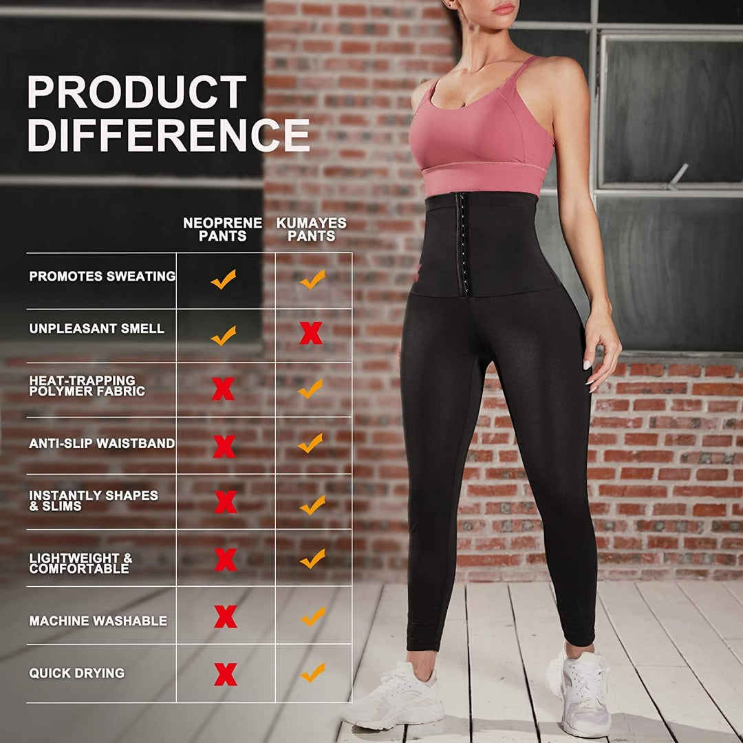 KUMAYES Sport Hosen Sauna Hosen Womens Schwitzen Hosen Hot Thermo Neopren Laufhose Damen zum Laufen,