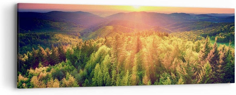 Panorama Bilder auf Leinwand Berge Natur Leinwandbild mit Rahmen 90x30cm Wandbilder Dekoration Wohnz