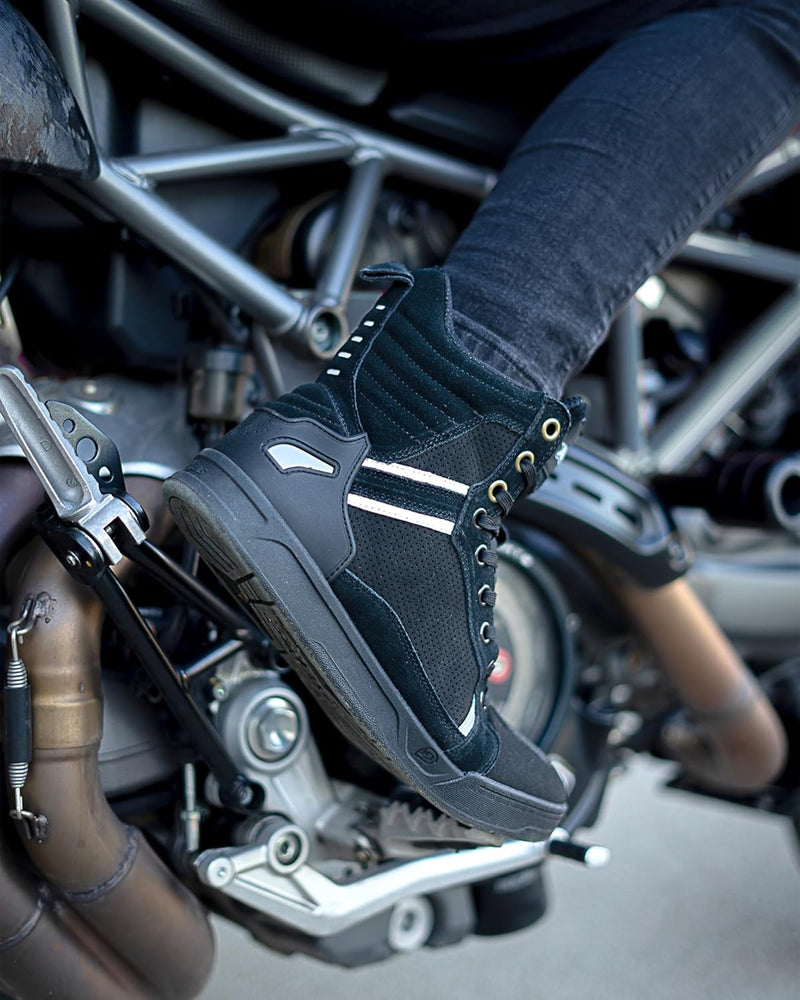 BORLENI Motorradschuhe Herren Sommer Motorradstiefel Männer lässige atmungsaktive Leder Motorrad Sne