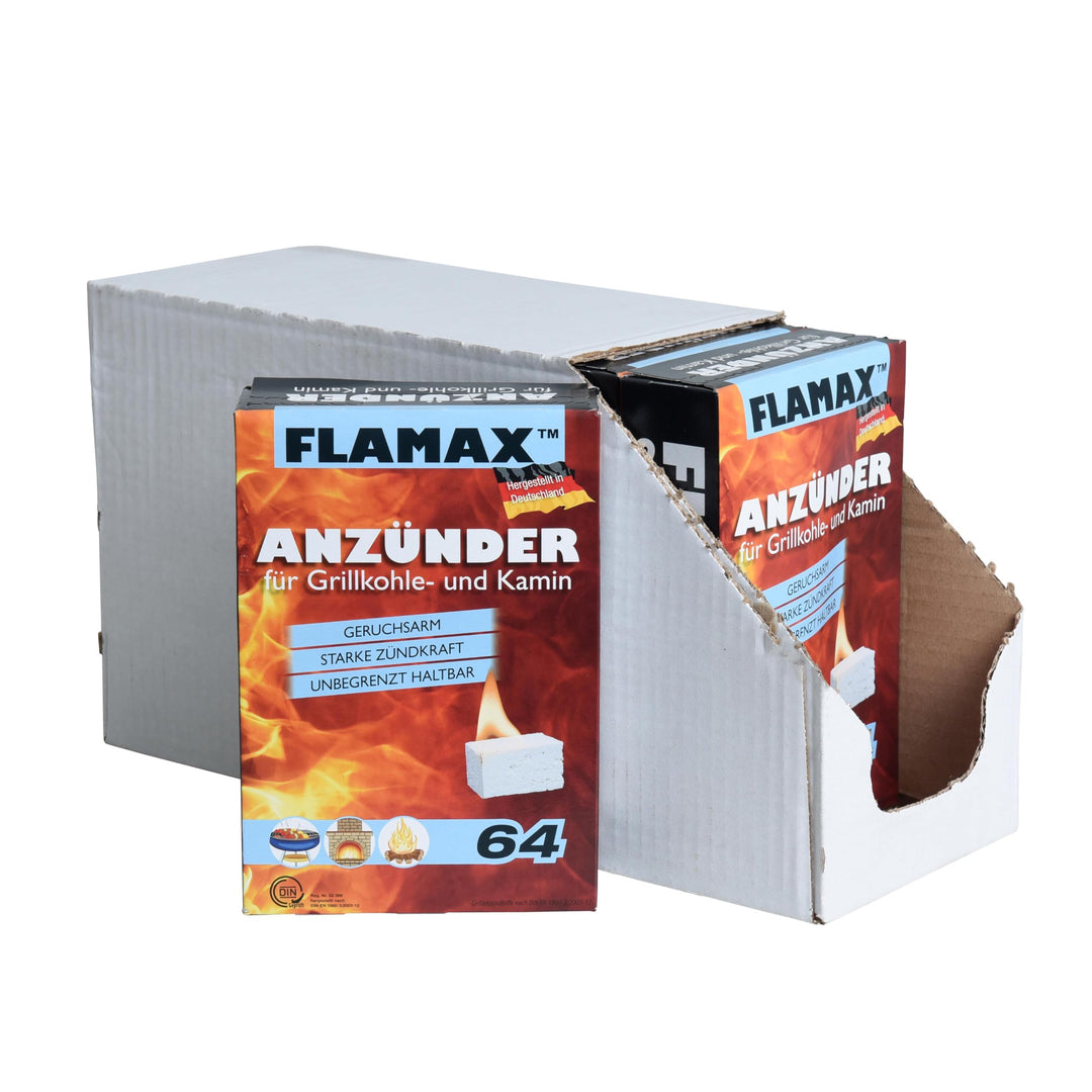 ESTEXO Kaminanzünder Grillanzünder Kohle-Anzünder 12x 64 Stück Ofenanzünder BBQ Anzündwürfel