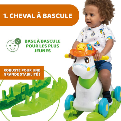 Chicco Baby Rodeo, Reitspiel, Schaukel, Kinder, 3 interaktive Tasten, hergestellt in Italien, recyce