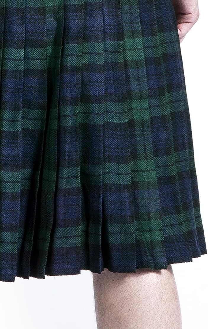 Black Premium by EMP Herren grün-blaues Kult Tartan Kilt grössenverstellbar L Grün/Blau, L Grün/Blau