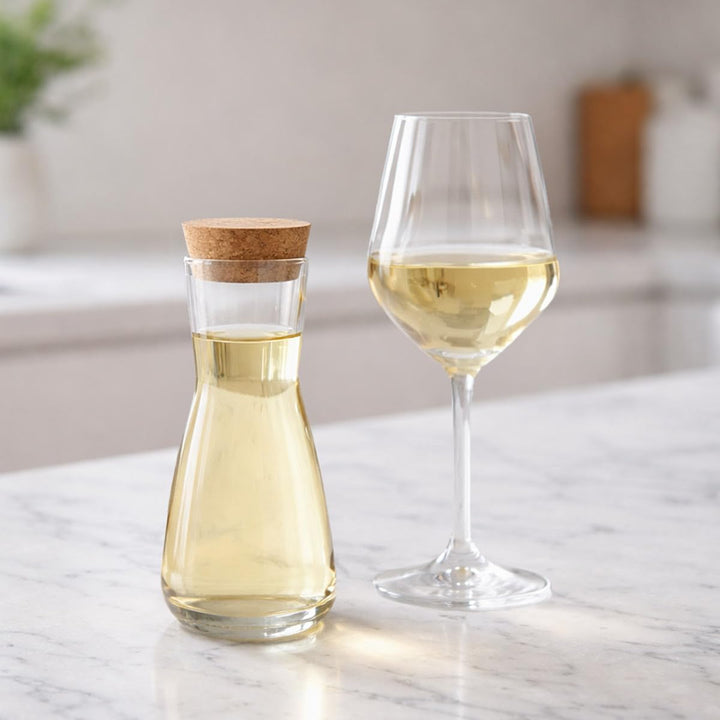 6er Set Mini Karaffe Glas mit Korkdeckel 330 ml – Wein Dekanter Vorratsglas Dekoglas Vase Aufbewahru