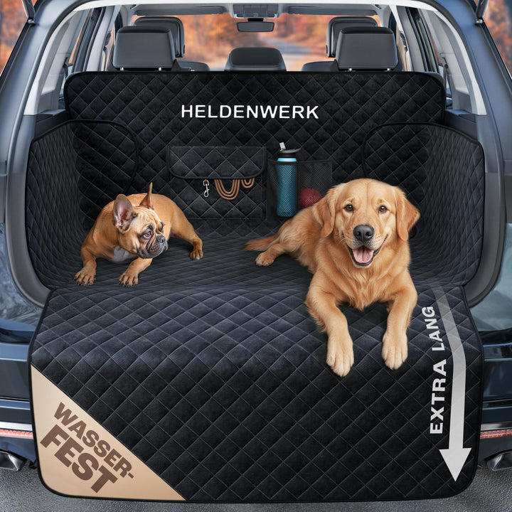 HELDENWERK Kofferraumschutz Hund gesteppt mit Seiten- und Ladekantenschutz I Hundedecke Auto Kofferr