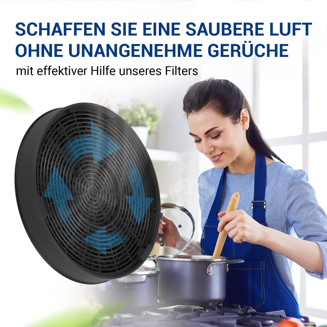 VIOKS Aktivkohlefilter Dunstabzugshaube 196mmØ SET 2x Ersatz für Electrolux 902979357/8 50290659007