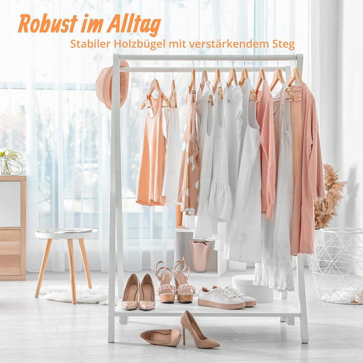 Relaxdays Kleiderbügel Set, 24 Hosenbügel aus Holz, Garderobenbügel, Haken 360° drehbar, HxB: 22,5x4