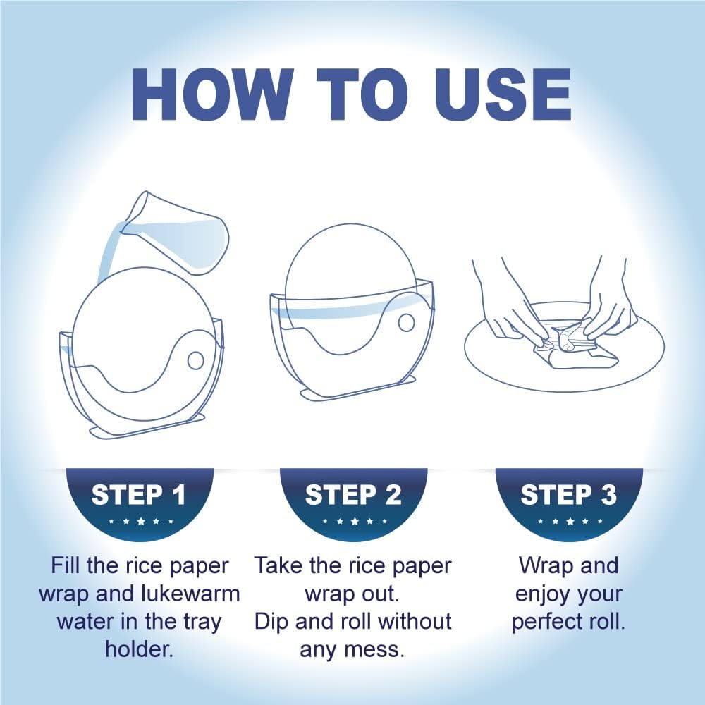 BANU Reispapier-Wasserschale mit Seitentaschen-Halter für Reispapierverpackungen für Frühlingsrollen