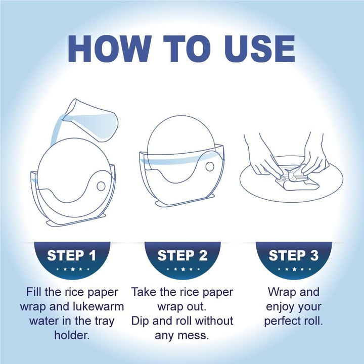 BANU Reispapier-Wasserschale mit Seitentaschen-Halter für Reispapierverpackungen für Frühlingsrollen