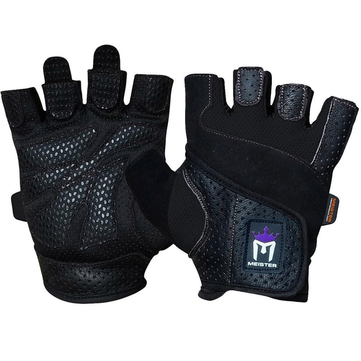 Meister Damen Fit Grip Gewichtheber-Handschuhe mit waschbarem Amara-Leder Schwarz XS, Schwarz XS