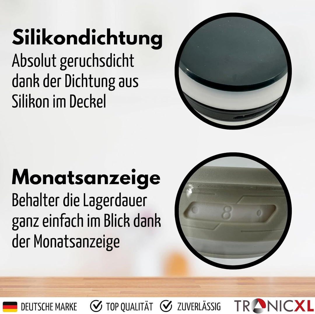 TronicXL 2x 700ml Vakuum Kräuter Borosilikat Glas Aufbewahrung Vorratsglas Ernte luftdicht Glasbehäl