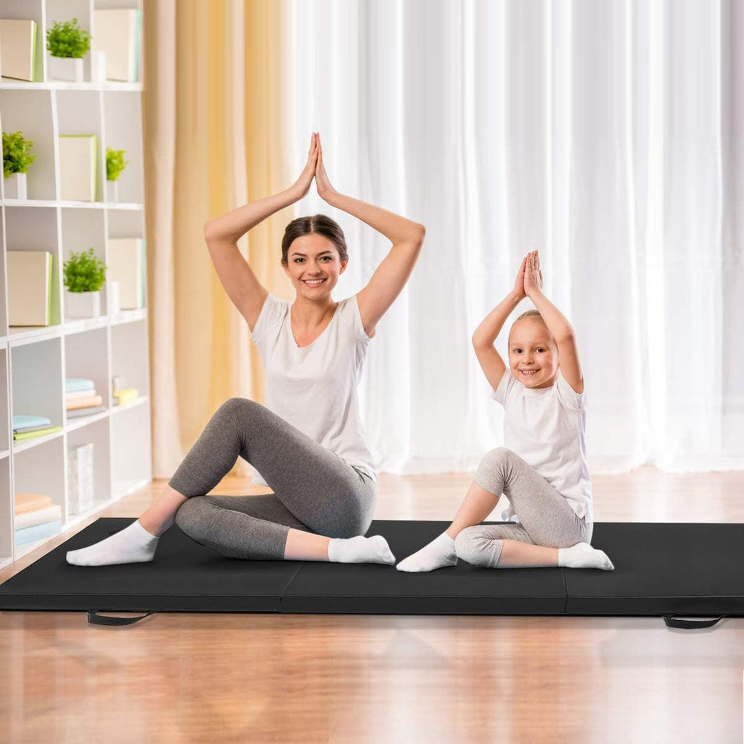 COSTWAY 180 x 60 x 5 cm Weichbodenmatte klappbar, Gymnastikmatte tragbar, Yogamatte wasserabweisend,