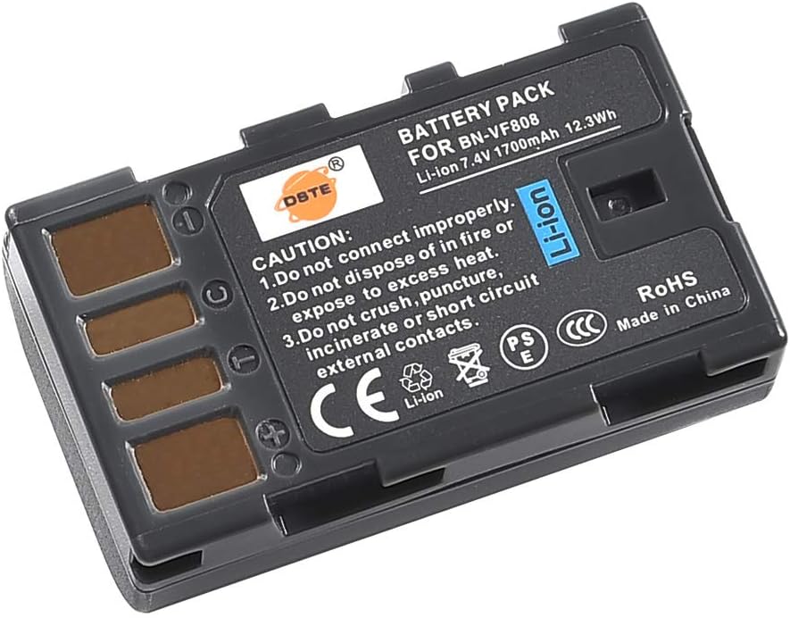 DSTE®（2 Pack）Ersatz Batterie und DC36E Reise Ladegerät Compatible für JVC BN-VF808U GZ-MG130 GZ-MG13