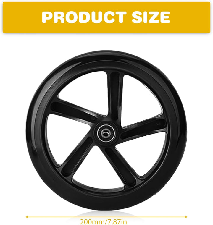 200mm Scooter Rollen 2 Stück, Scooter Ersatzräder mit ABEC-9 Kugellager, City und Stunt ScooterRolle