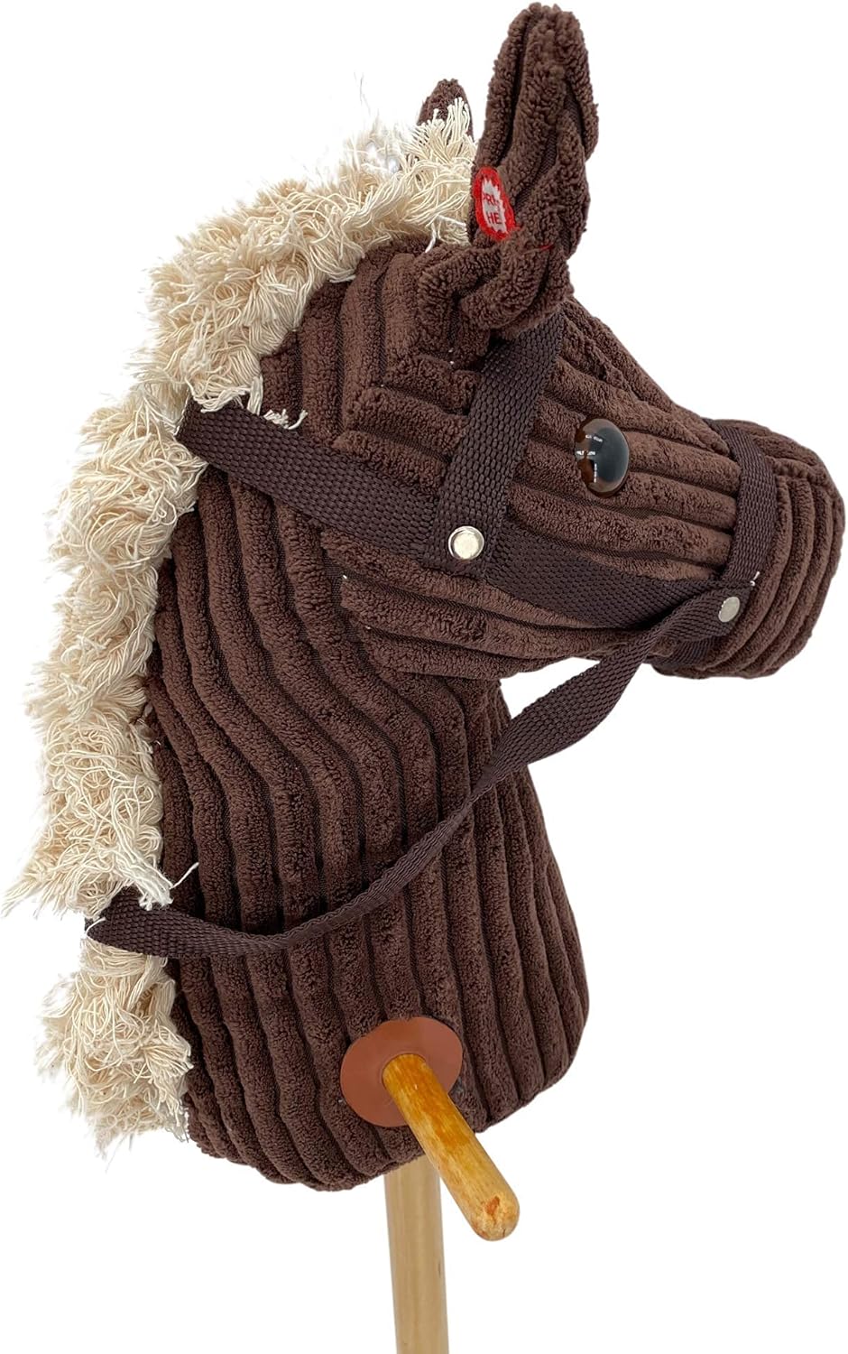 Sweety Toys 6762 "Brown Sugar Cord Cotton Steckenpferd mit Funktion Gewieher und Galoppgeräusch